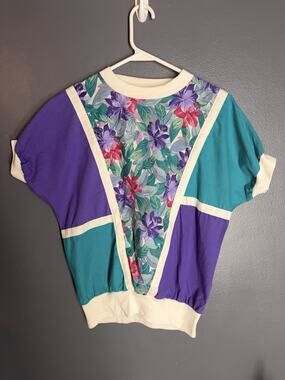 Vintage (Land And Sea) Floral Short Sleeve Active Sensation Womens Small